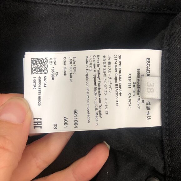 ESCADA SPORT Linda Ankle / Capri Black Denim Jean Sz 38 EU Sz 8 US - Picture 9 of 11